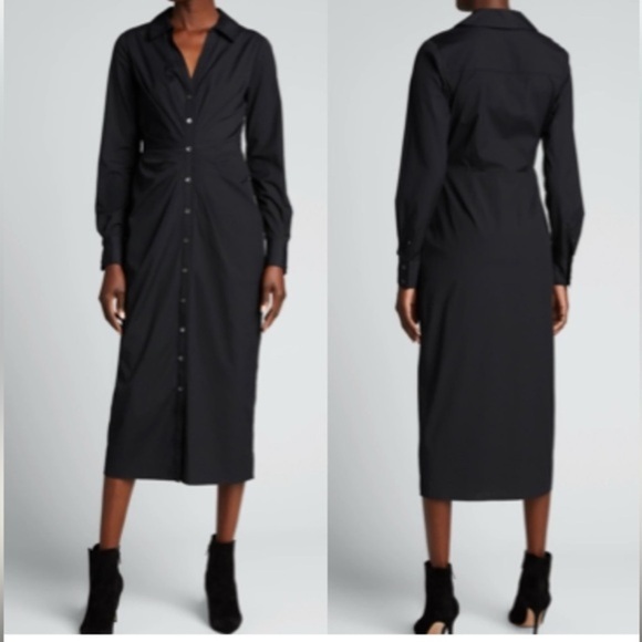 Veronica Beard - Cita Dress - Long Black Rouched -2 - Picture 4 of 8